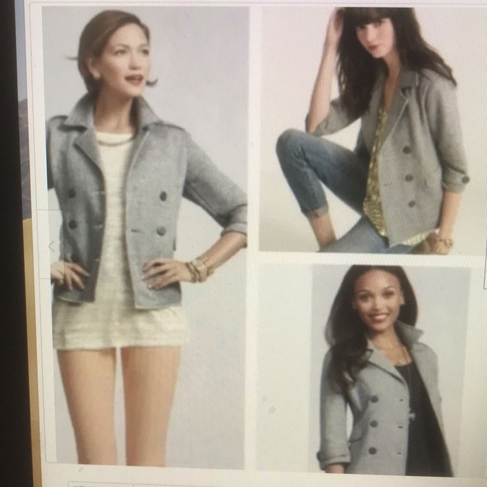CAbi Gray Nautical Knit Jacket Size Medium